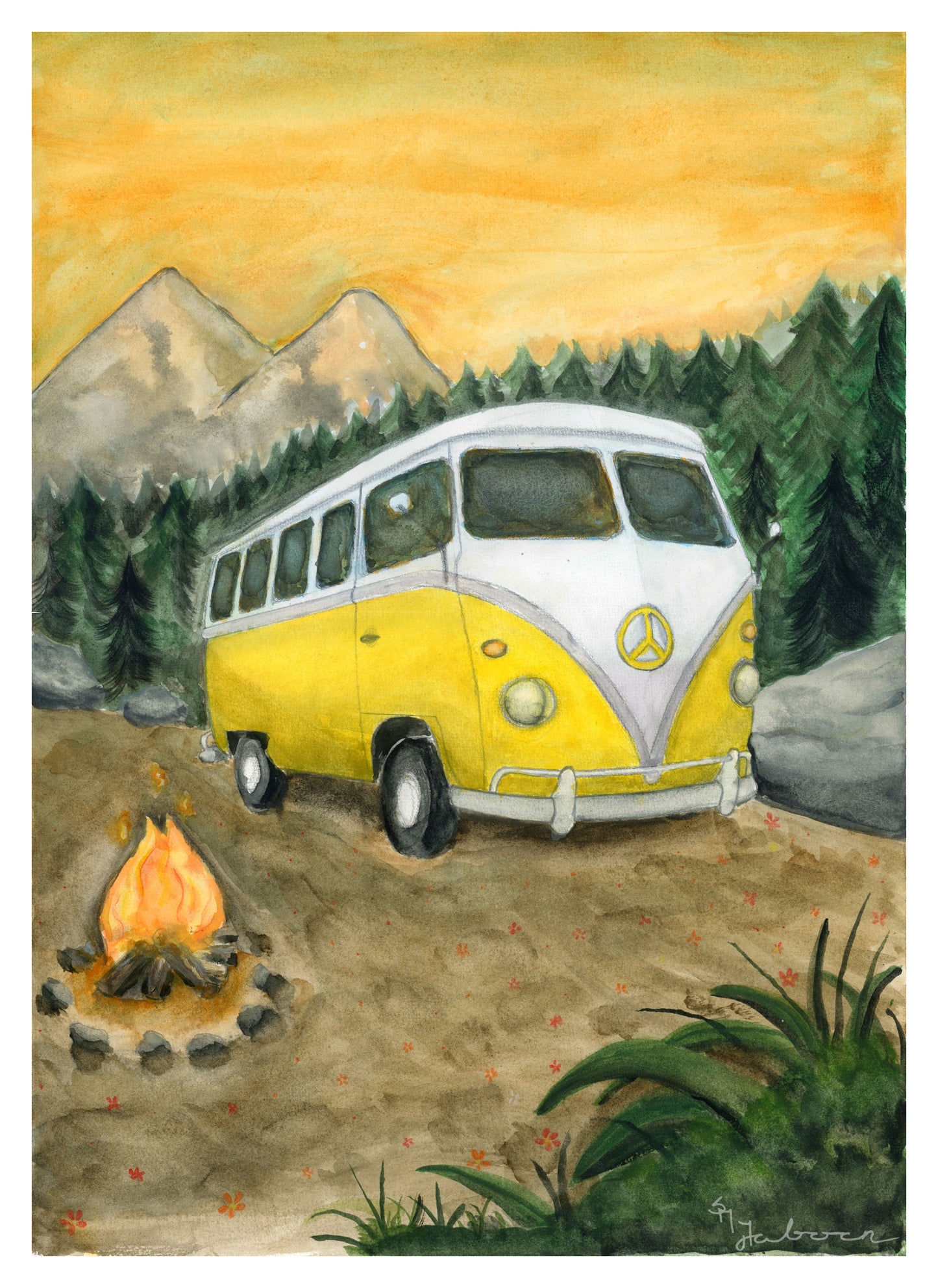 Campingtur, kunsttrykk