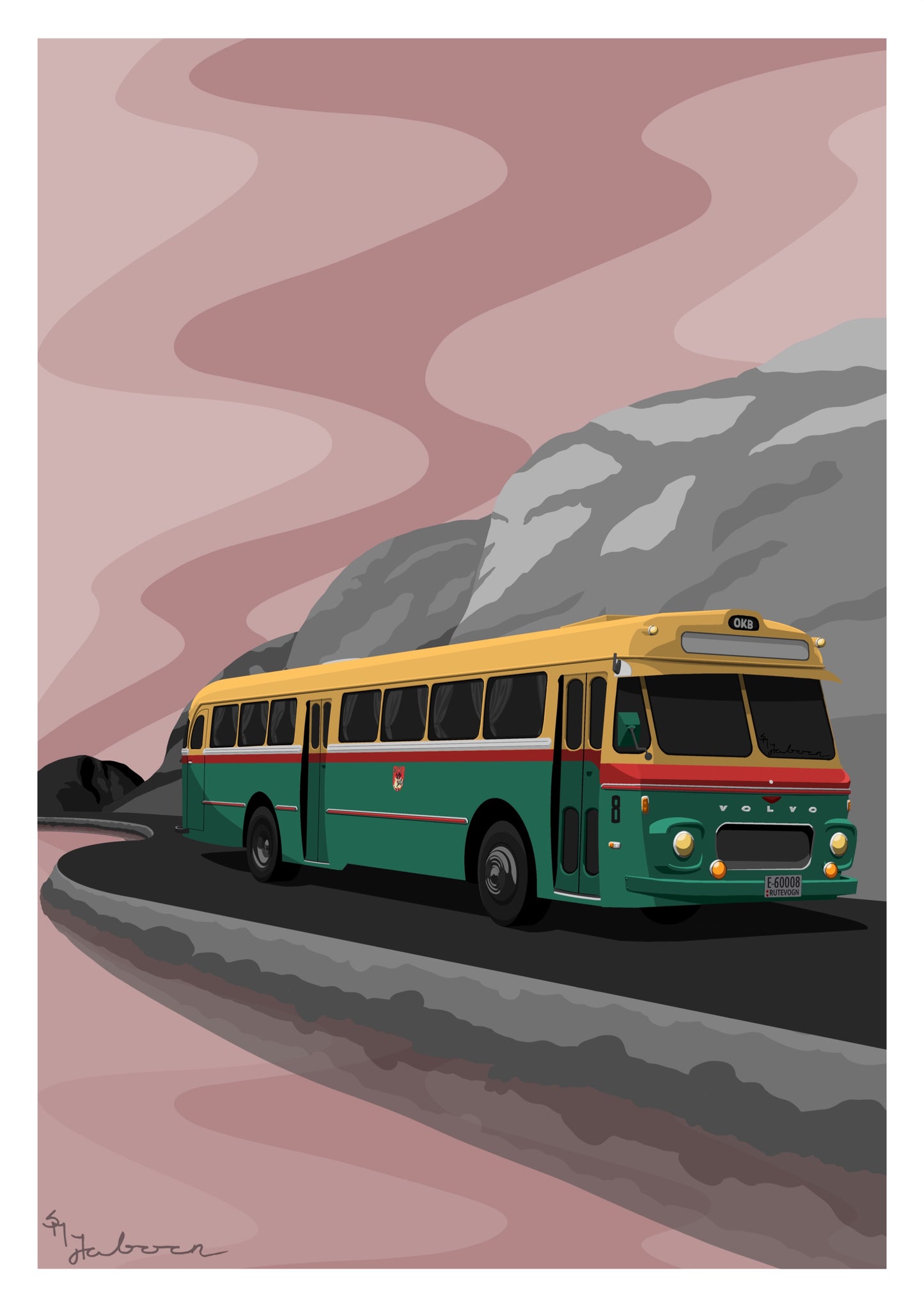 OKB-Bussen, uten tekst, plakat